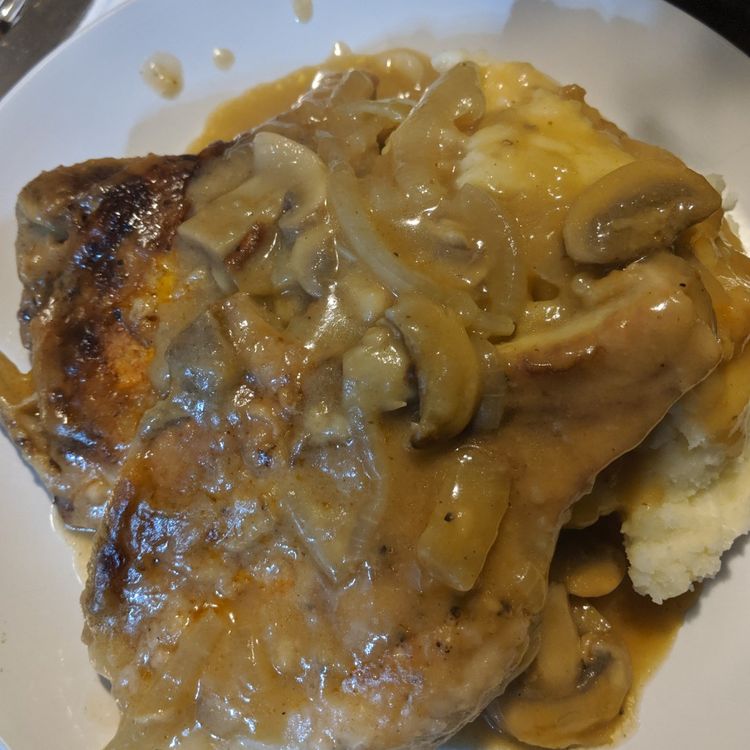 Smothered Pork Chops with Onions and Mushrooms