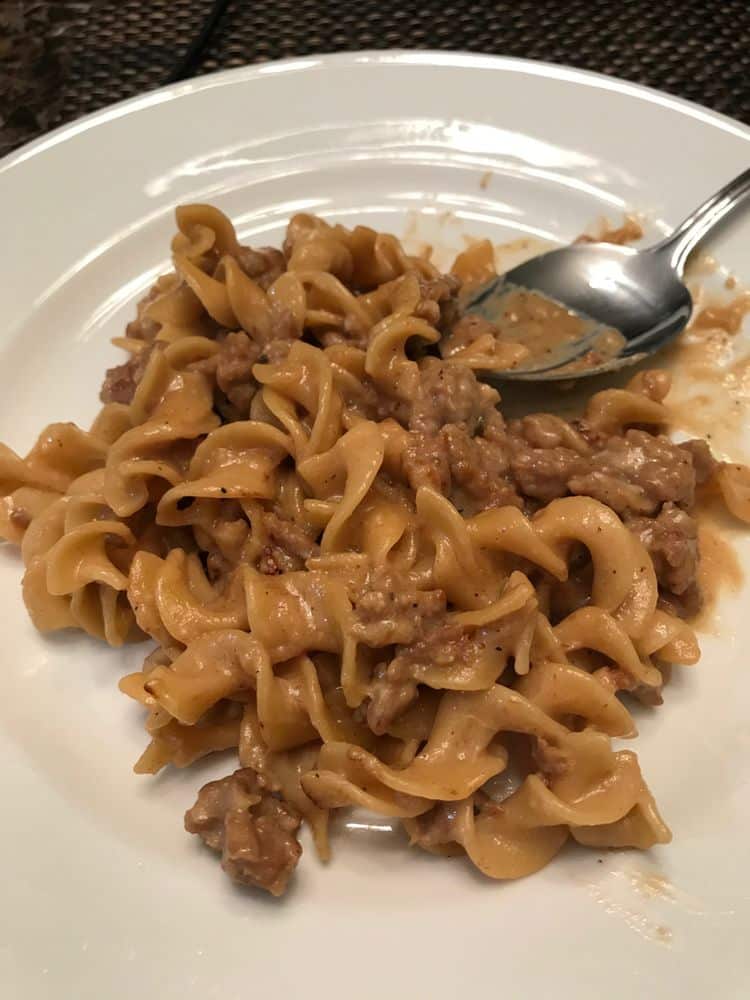 Creamy French Onion Sausage Pasta!