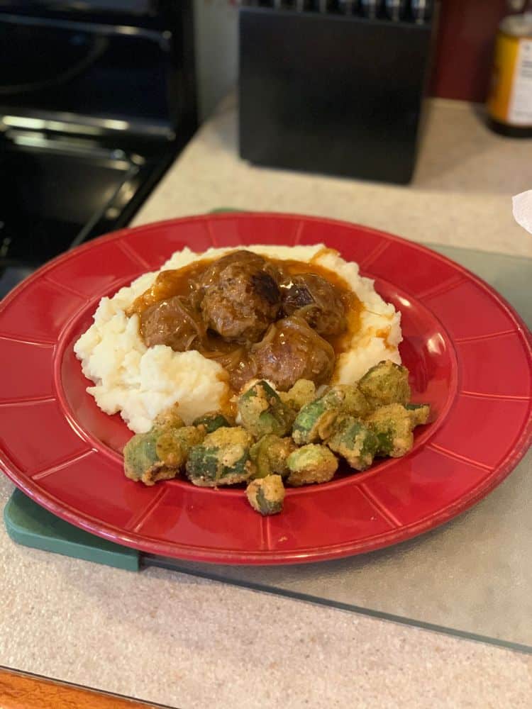 Salisbury Meatballs and Mashed Potatoes