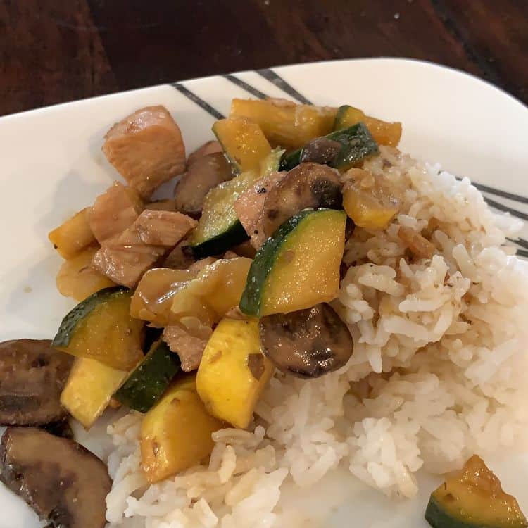 Zucchini Mushroom Chicken Stir Fry