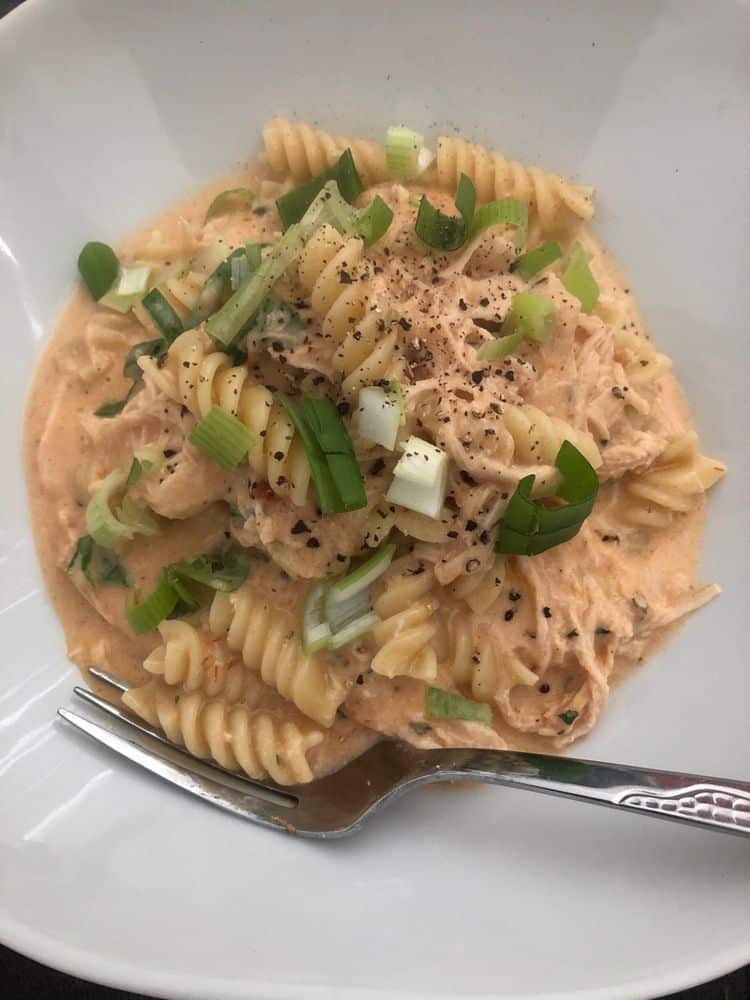 CROCK POT SALSA RANCH CHICKEN PASTA