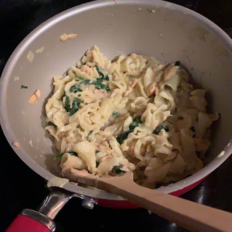 SALMON PASTA WITH SPINACH