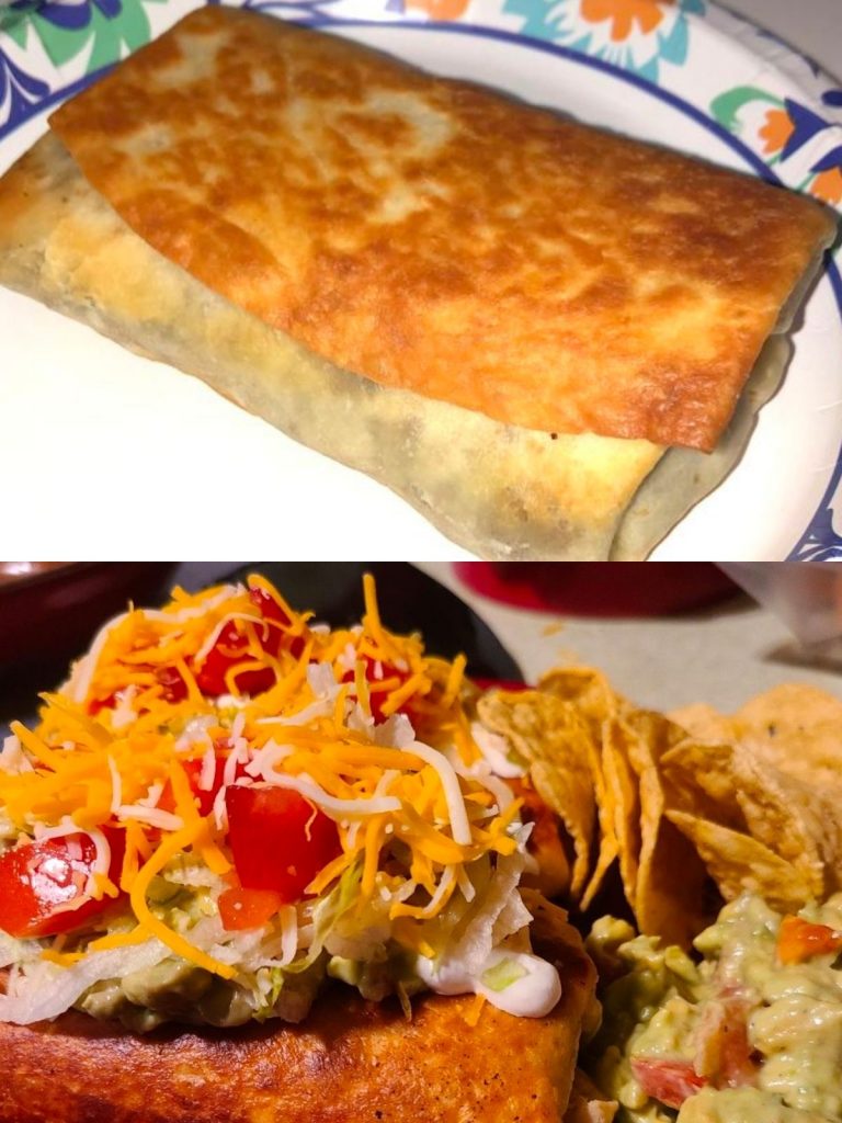 BEEF AND CHEESE CHIMICHANGA