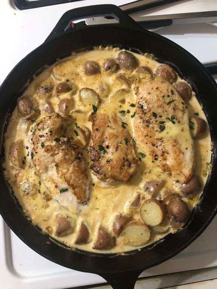 Chicken and Potatoes with Dijon Cream Sauce