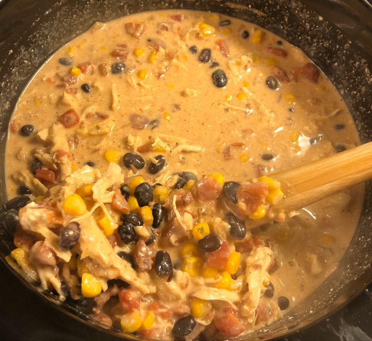 SLOW COOKER CREAM CHEESE CRACK CHICKEN CHILI