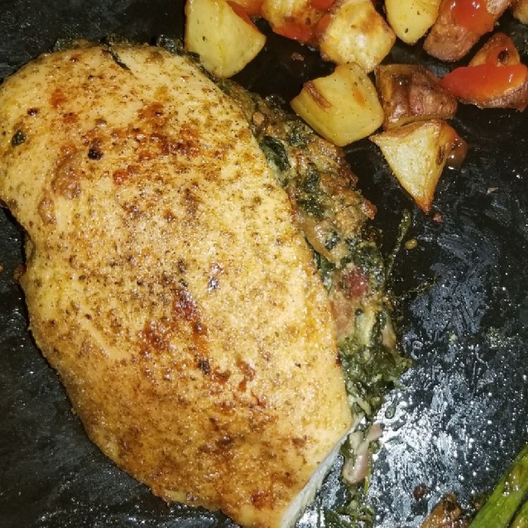 Spinach Stuffed Pork Chops