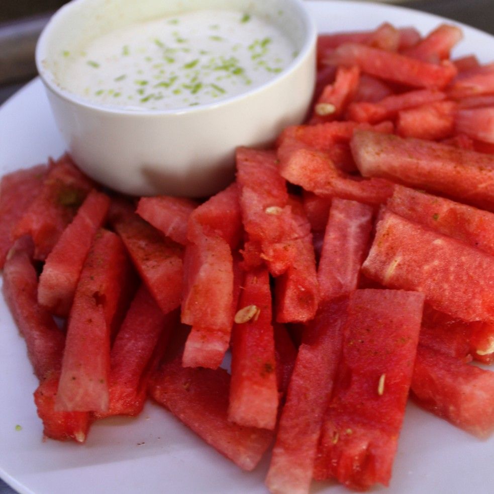 Watermelon Sticks with Coconut Lime Dip (Healthy Summer Snack)