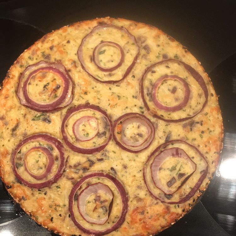 Cauliflower Cake with Pecorino Romano & Sweet Basil