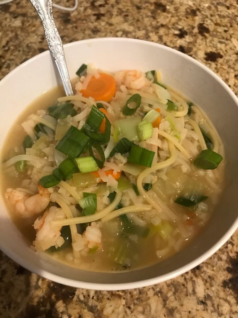 Asian Rice Noodle Soup with Shrimp