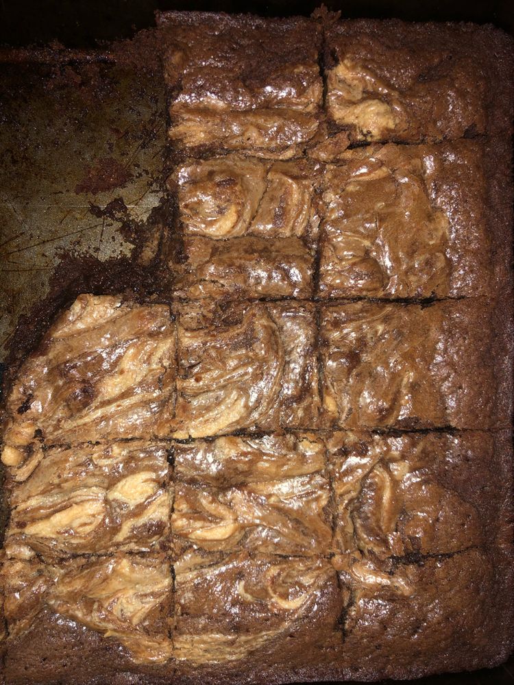 Fudgy Peanut Butter Swirl Brownies