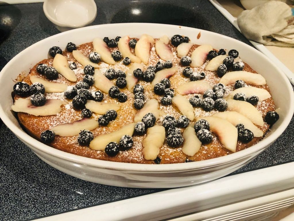 Peach and Blueberry Greek Yogurt Cake
