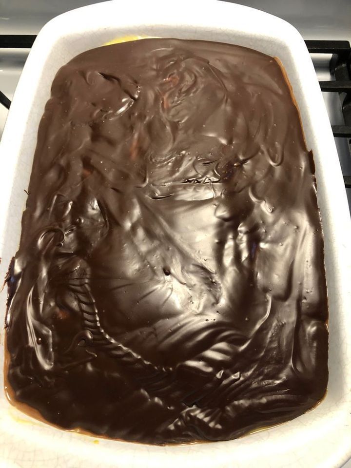 Soft and Chewy Boston Cream Pie Poke Cake