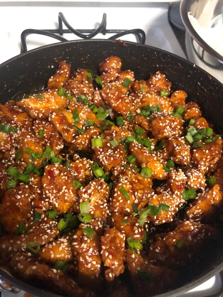 Crispy Sesame Chicken with a Sticky Asian Sauce