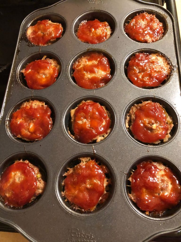 Meatloaf in a muffin pan