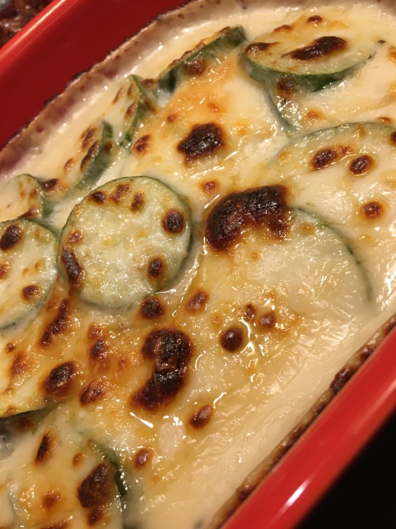 Cheesy Scalloped Zucchini