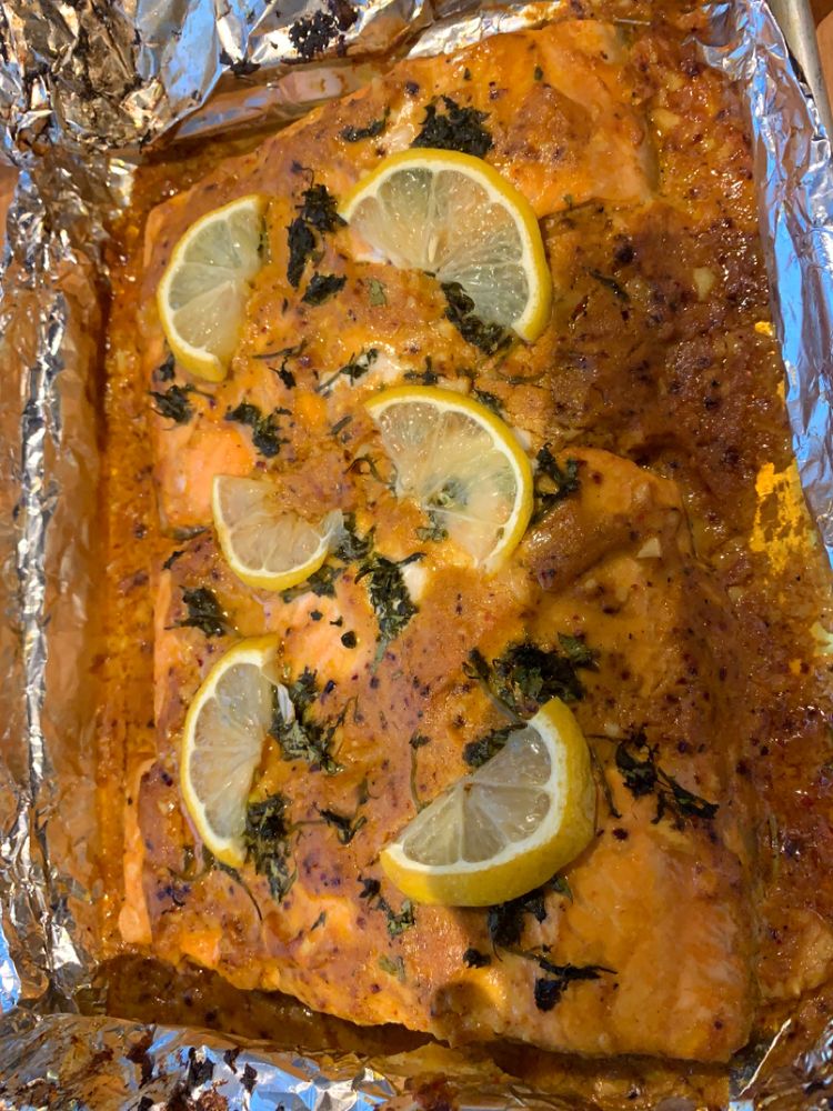 Honey Garlic Salmon Baked in Foil