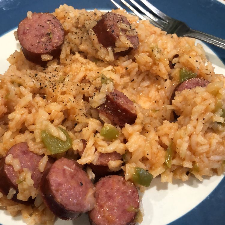 One Pot Sausage Peppers with Rice