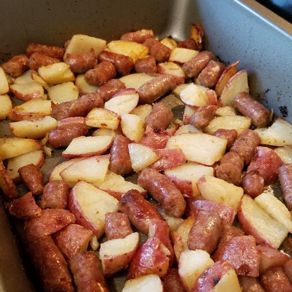 OVEN ROASTED SMOKED SAUSAGE AND POTATO