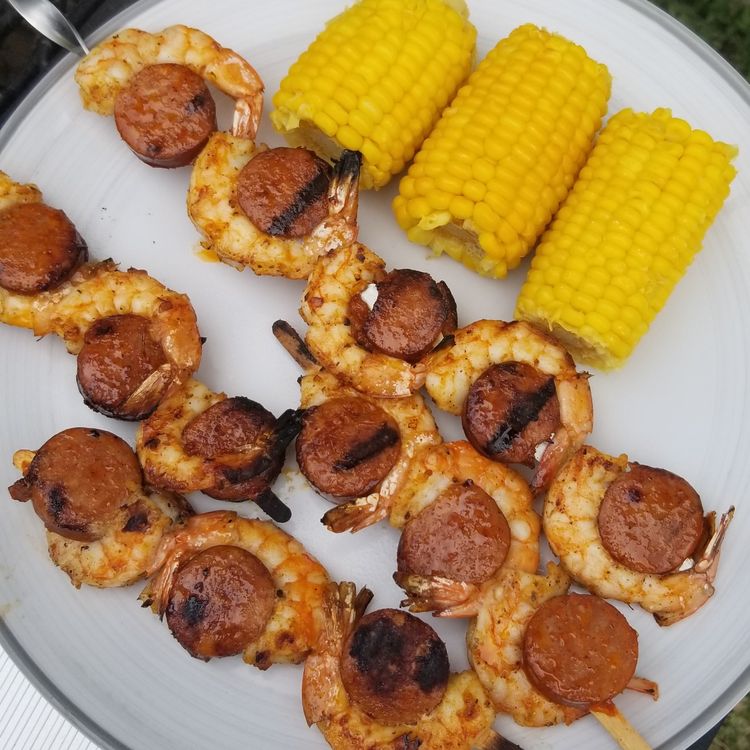 Sausage and Shrimp Kabobs