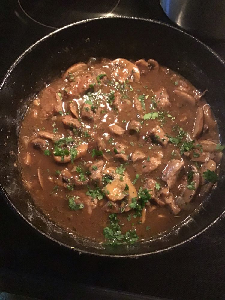 Steak and Ale Soup with Mushrooms