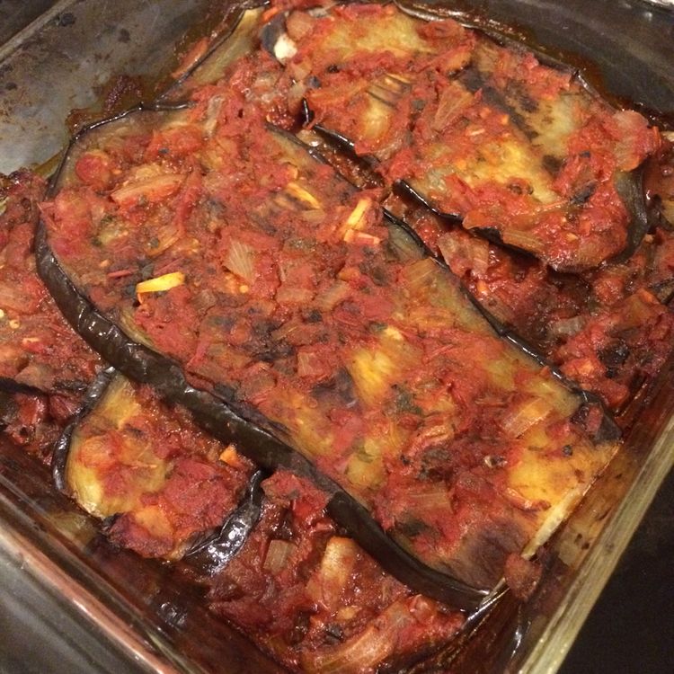 Turkish Eggplant Casserole with Tomatoes (Imam Bayildi)