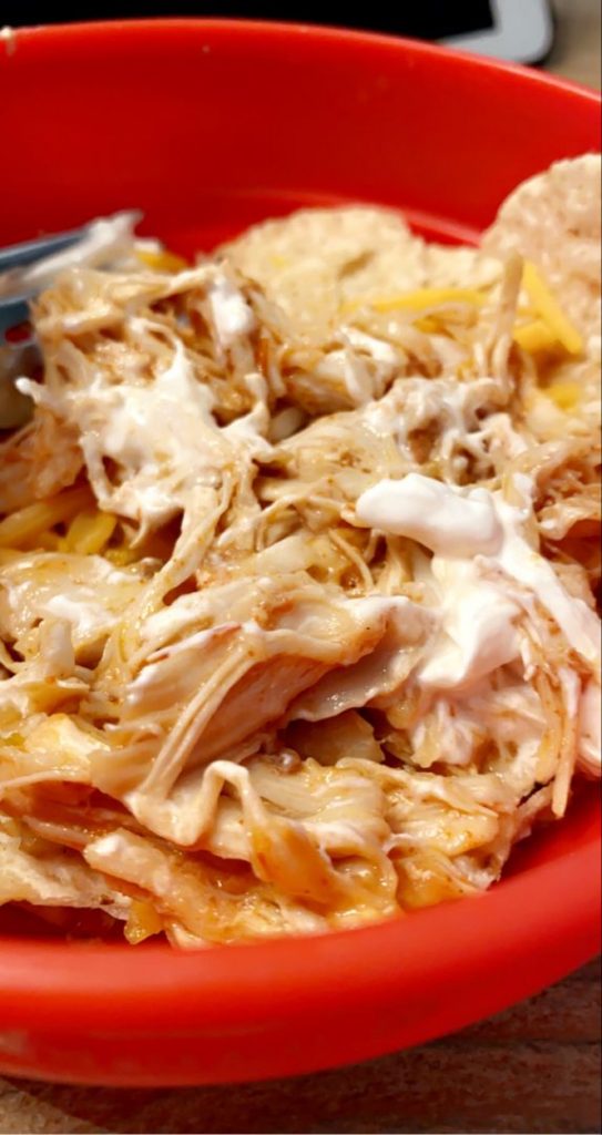 Crockpot Taco Chicken Nachos