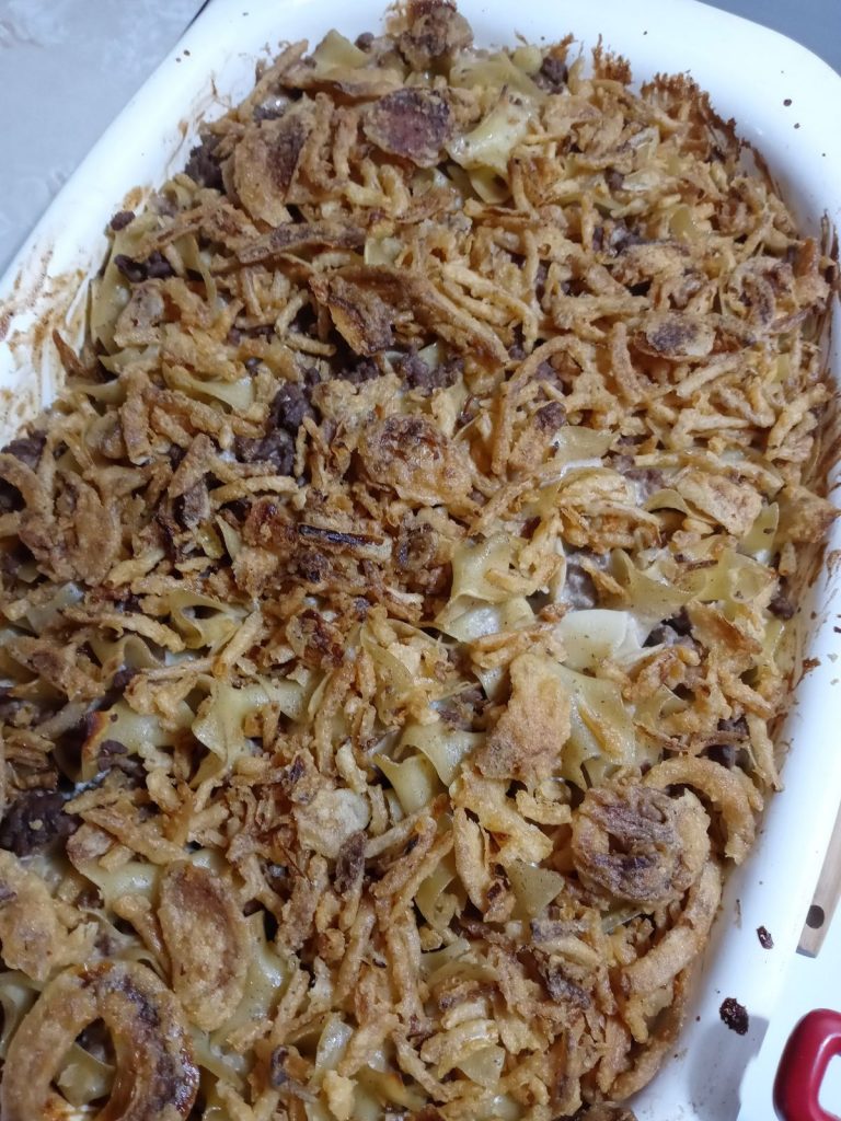 French Onion Beef Noodle Bake