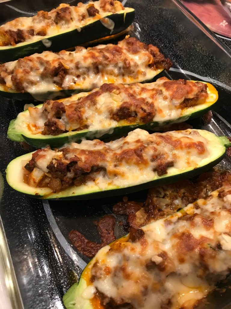 Ground Beef Stuffed Zucchini Boats