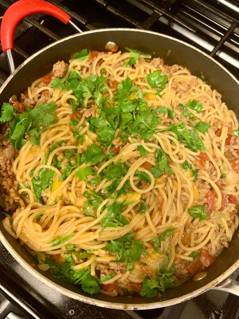 One-Pot Taco Spaghetti