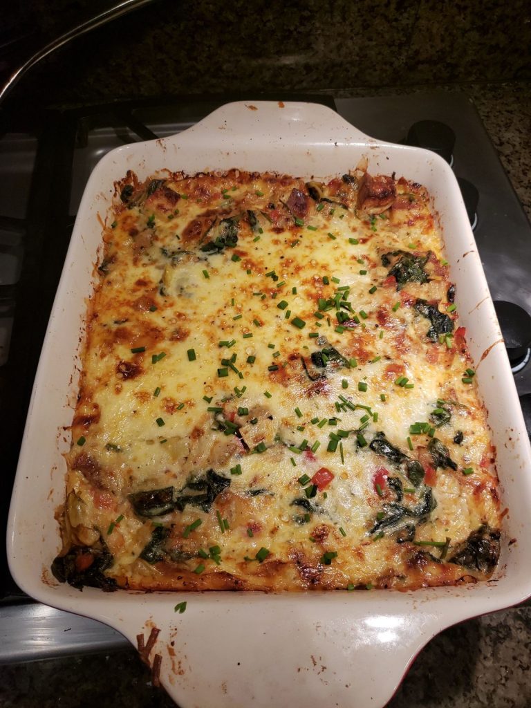 Overnight Artichoke Spinach Egg Bake
