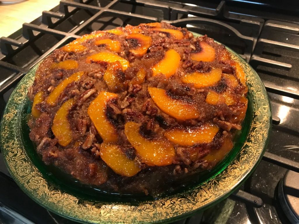 Peach Pecan Upside Down Cake