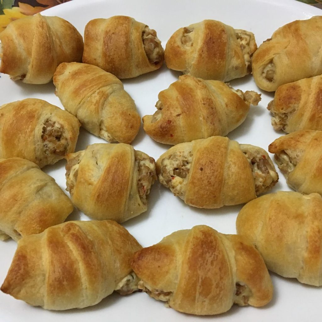 Rotel Sausage & Cream Cheese Crescents