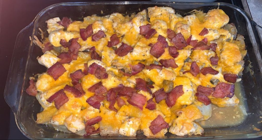 Chicken Bacon Ranch Potato Bake