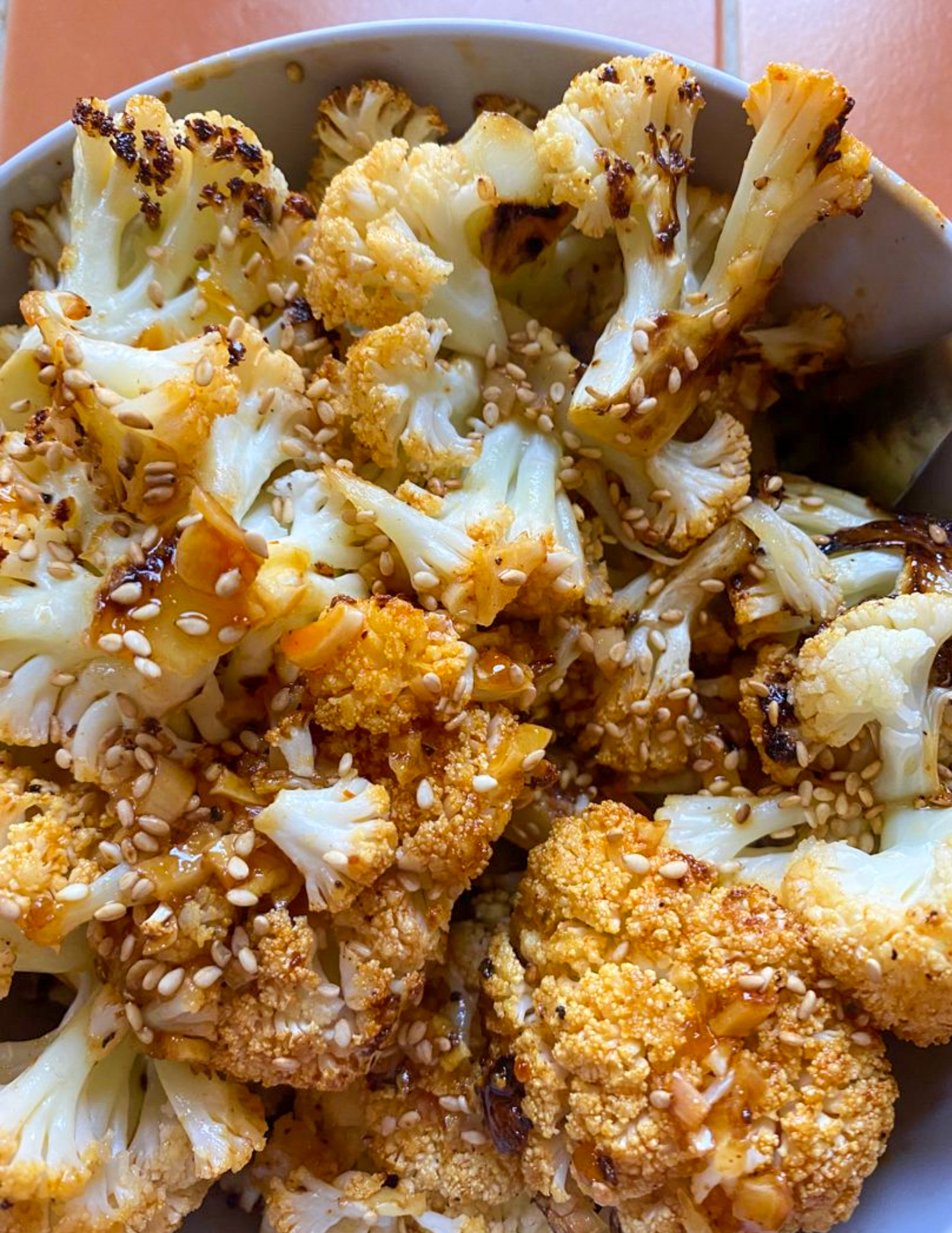 Sweet and Spicy Baked Cauliflower