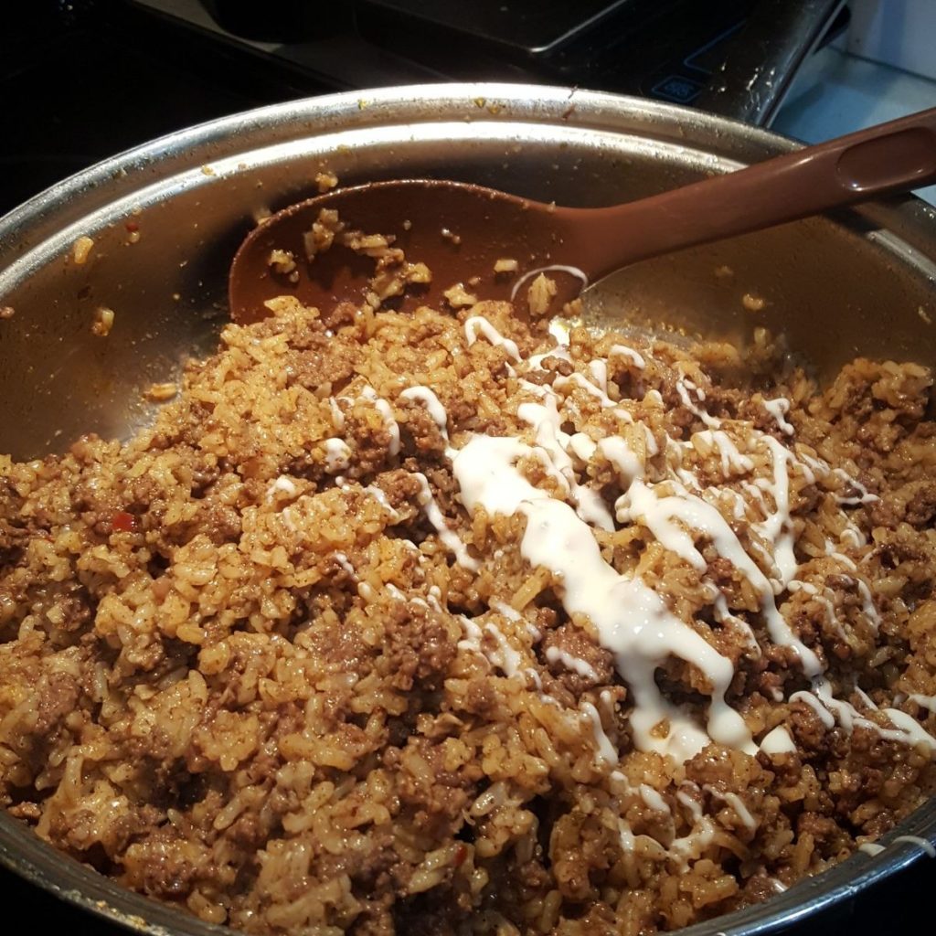 Taco Rice with Queso