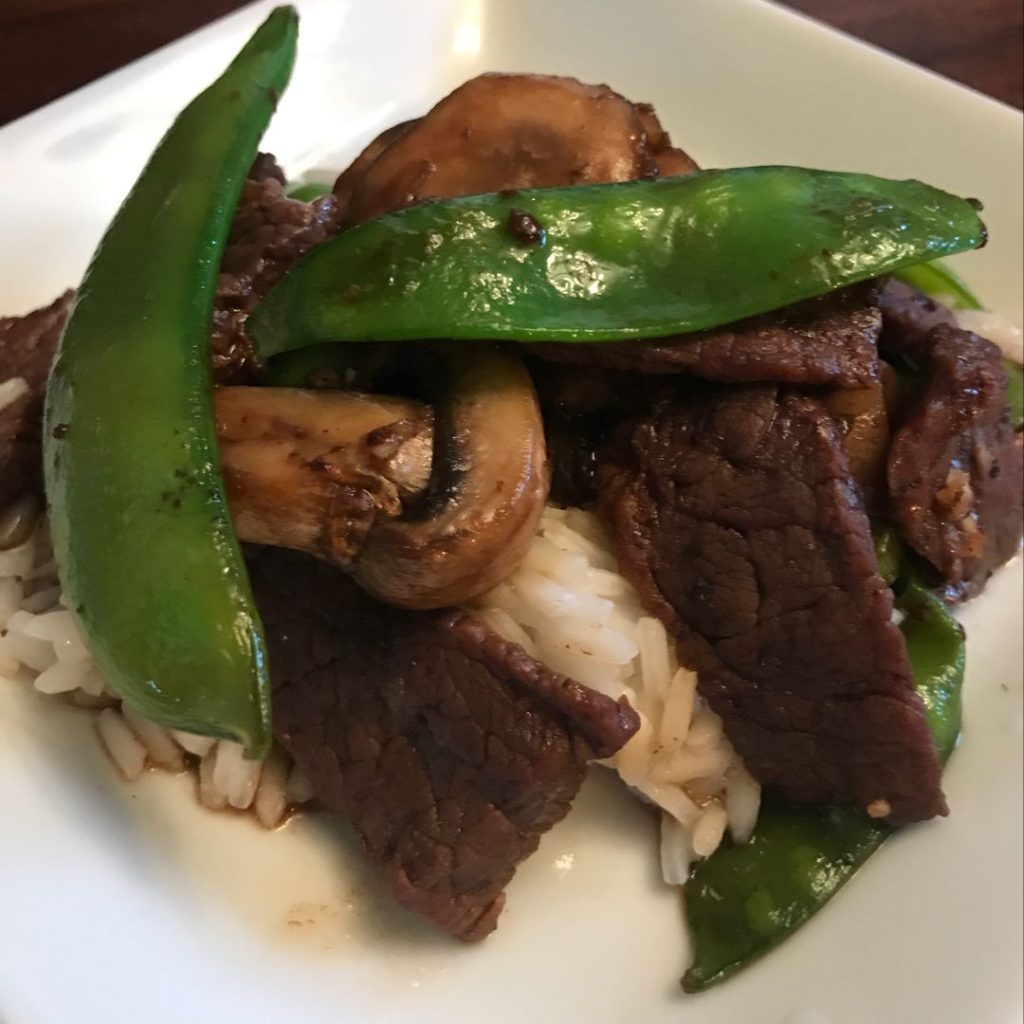 Asian Beef with Mushrooms & Snow Peas