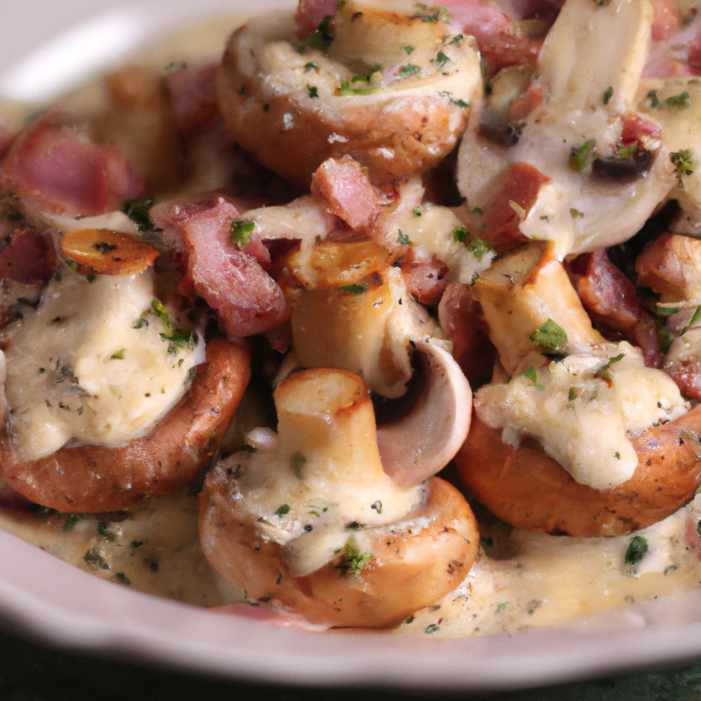 Creamy Garlic Mushrooms with Bacon