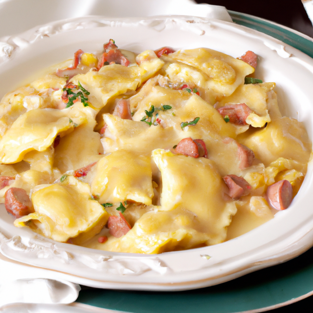 Crockpot Pierogi Casserole with Kielbasa