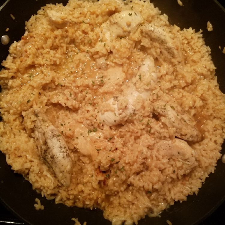 Chicken with Garlic Parmesan Rice